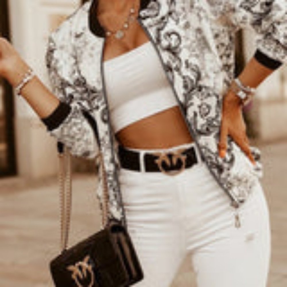Black and White Printed Jacket